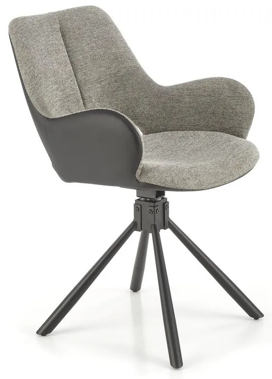 Scaun de bucaterie Lynch, gri/negru