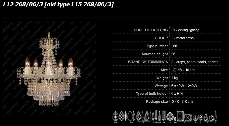 Candelabru, Lustra cristal cu 6 brate Bohemia
