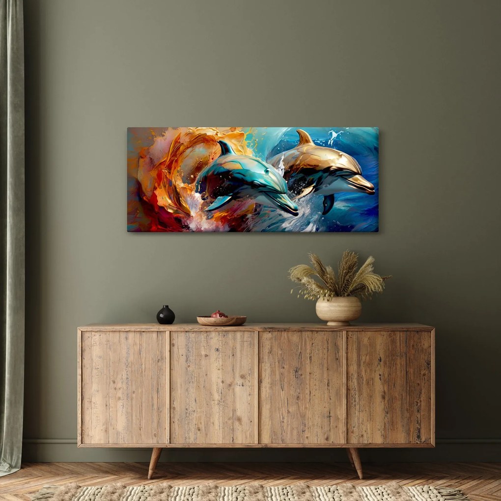 Tablou - Pictură de delfin (120x50 cm)