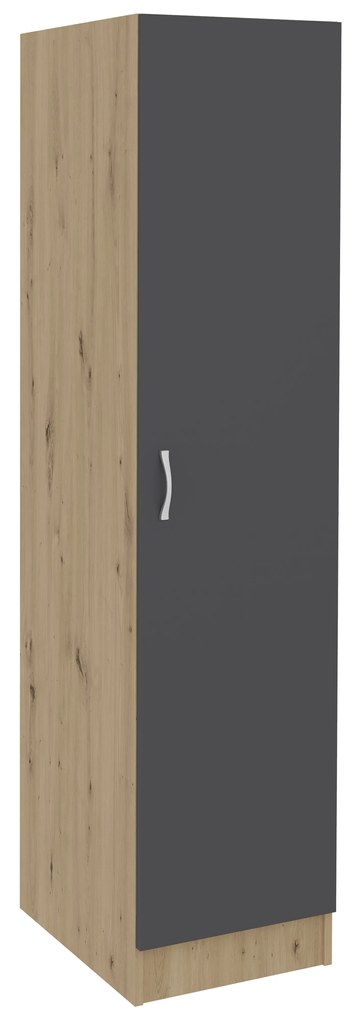 Dulap Pedro, O Usa, Stejar Artisan/Antracit, 40 x 51 x 170 cm