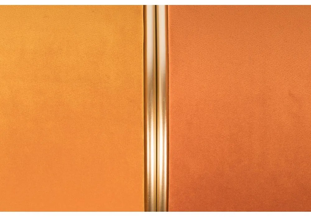 Taburet portocaliu cu tapițerie din catifea Bubbly – White Label