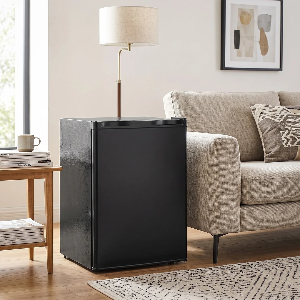 HOMCOM Frigider mic 72,5 L cu congelator, termostat reglabil, ușă reversibilă, 43 dB, negru | Aosom Romania