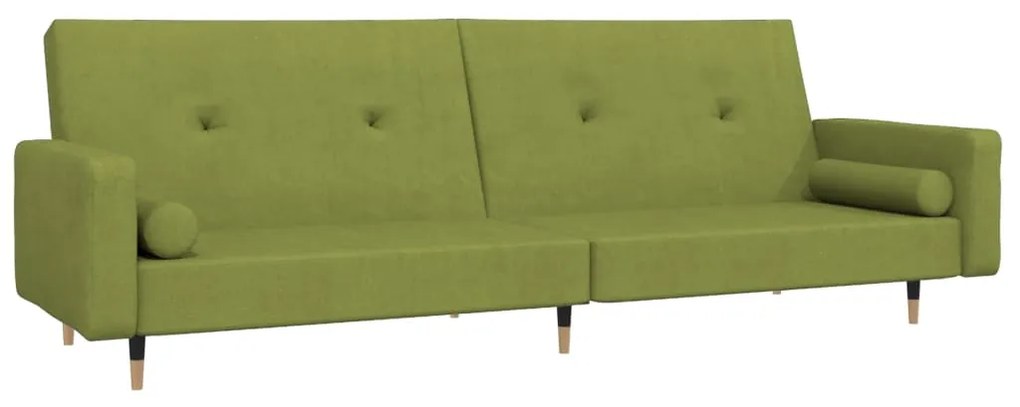 337336 vidaXL Canapea extensibilă cu 2 locuri, 2 perne, verde deschis catifea