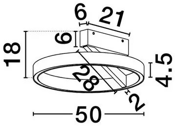 Plafoniera circulara aluminiu alb LED CCT ADALIZ 50cm