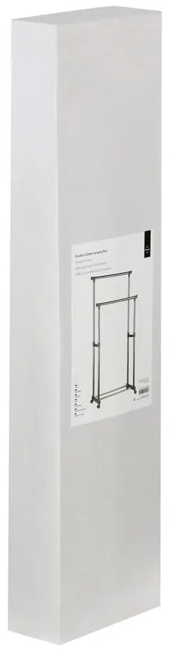 Suport pentru haine argintiu telescopic/cu roți din metal – Premier Housewares