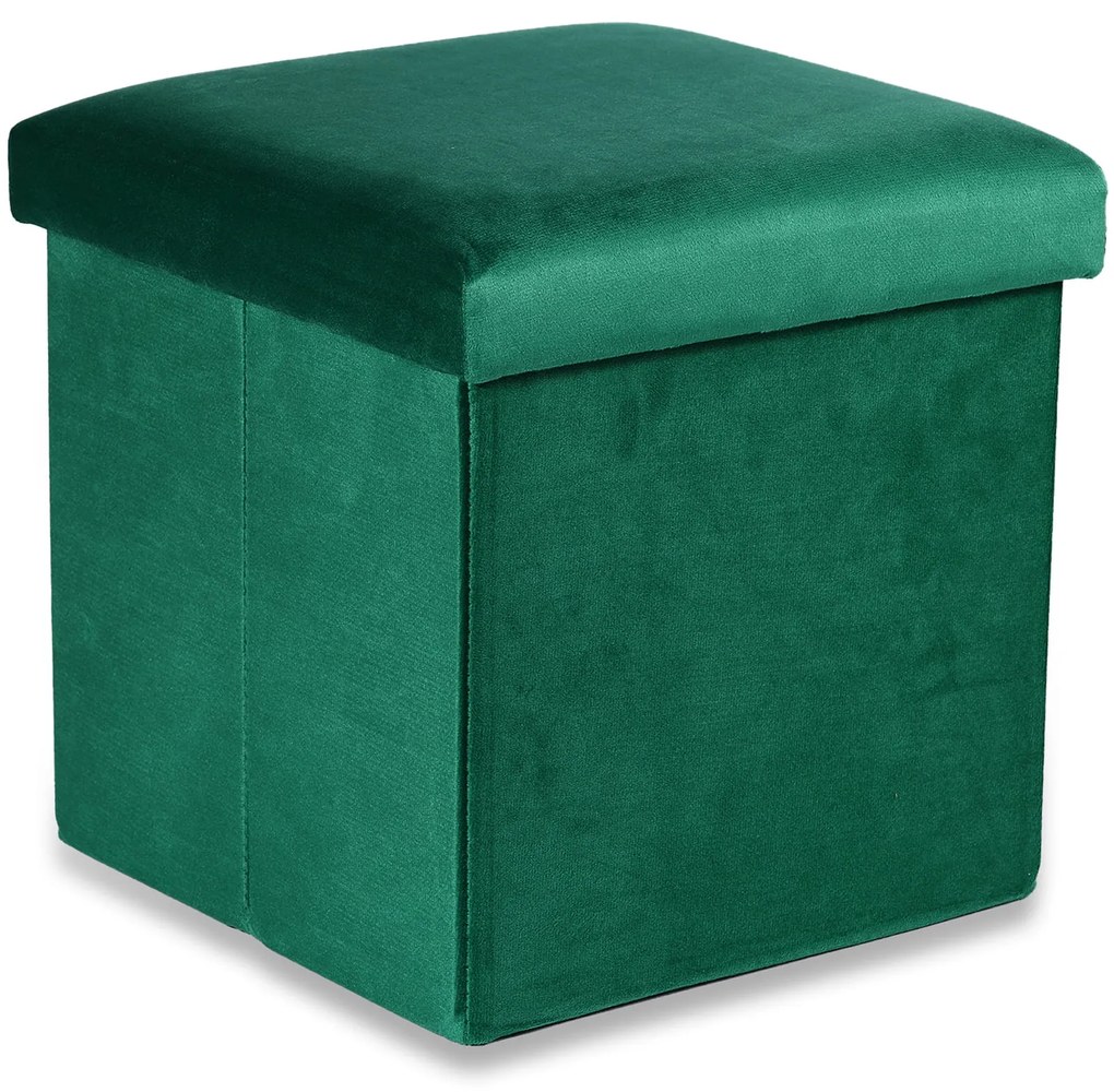Taburet pliabil verde CUBEXO VELVET M