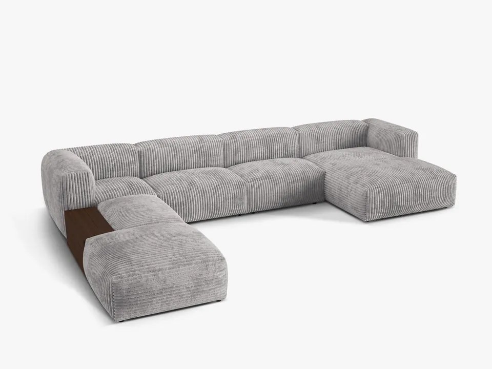 Coltar modular Martina corduroy Tilia L406 cm + masuta de cafea