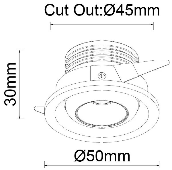 Spot LED 4000K incastrabil tavan fals NEPTUNO negru