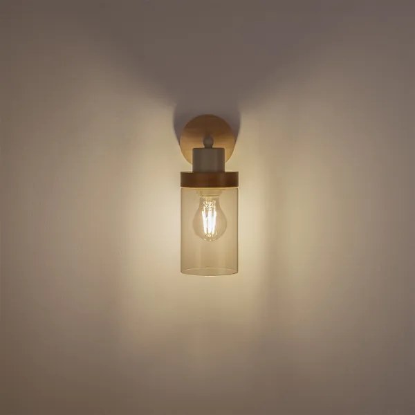Lampă de perete WOODNEST 1xE27/15W/230V pin/crem