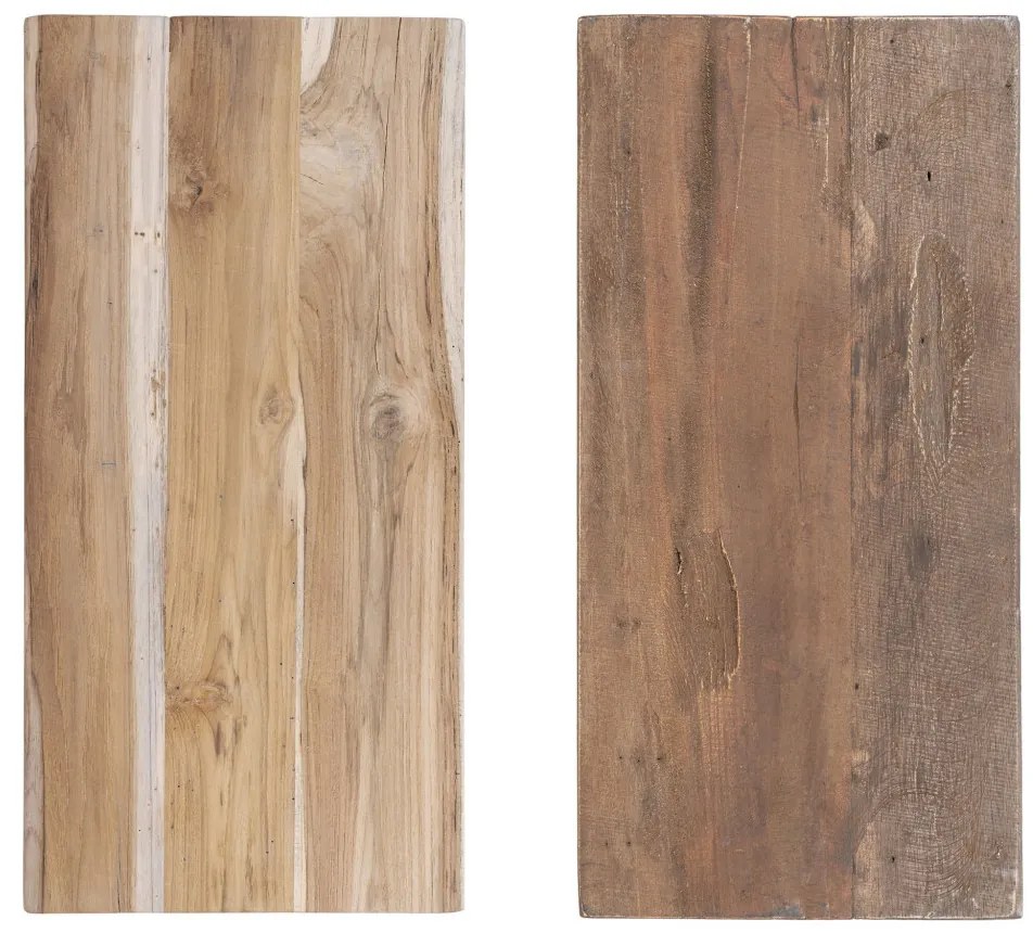 Taburet Barcelona, lemn de tec, natură, 50x25x45 cm