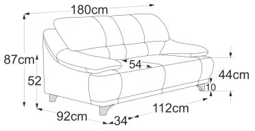 Canapea dublă RIMINI, gri