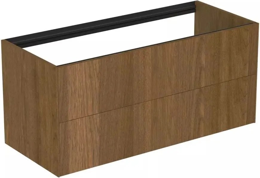 Dulap baza suspendat Ideal Standard Atelier Conca finisaj nuc inchis 2 sertare 120 cm