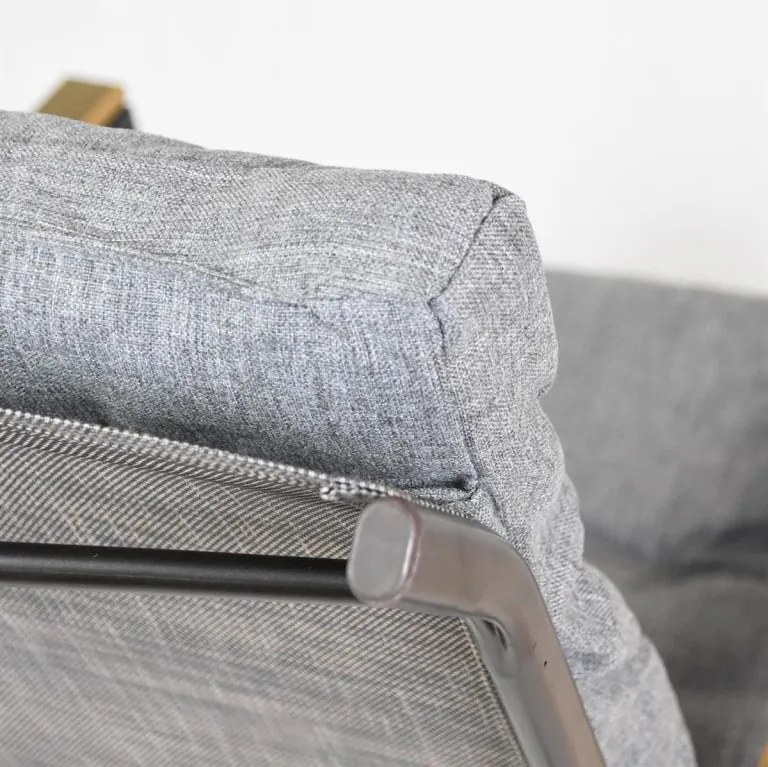 Fotoliu suspendat, oțel, perne căptușite, gri, 2 buc