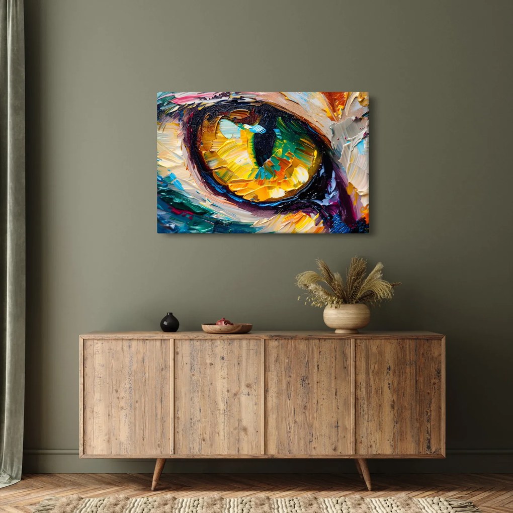 Tablou - Ochi de pisică Pictură (90x60 cm)