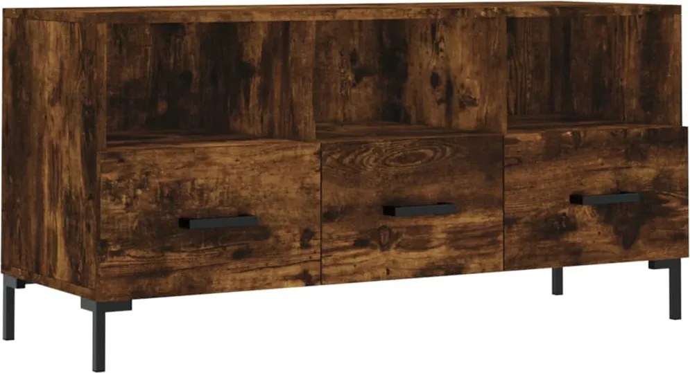 vidaXL Dulap TV stejar afumat, 102x36x50 cm, lemn prelucrat