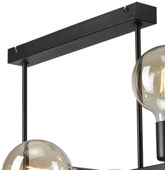 Lustră pe tijă ASTRID 6xE27/60W/230V negru