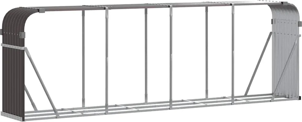 vidaXL Suport pentru bușteni, maro, 300x45x100 cm, oțel galvanizat