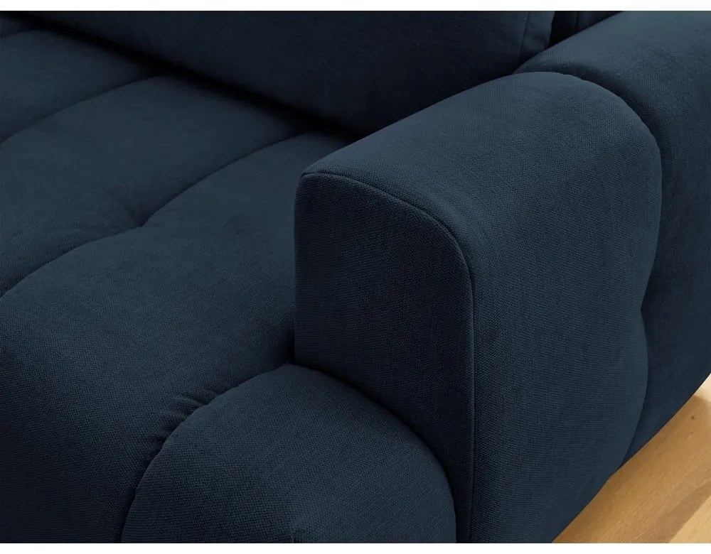 Colțar albastru închis extensibil/cu spațiu de depozitare (cu colț pe partea stângă/în formă de ”L”) Fuji – Bobochic Paris