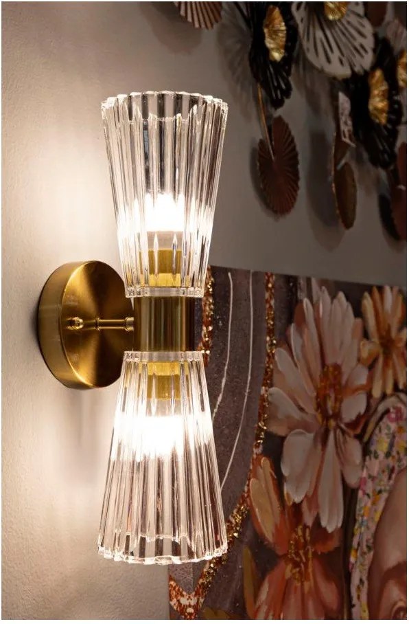 Aplică de perete aurie din sticlă Prague – Mauro Ferretti