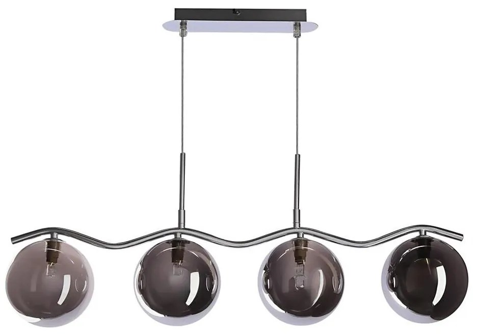 Lustră pe cablu LUMOS 4xG9/20W/230V, negru fumuriu