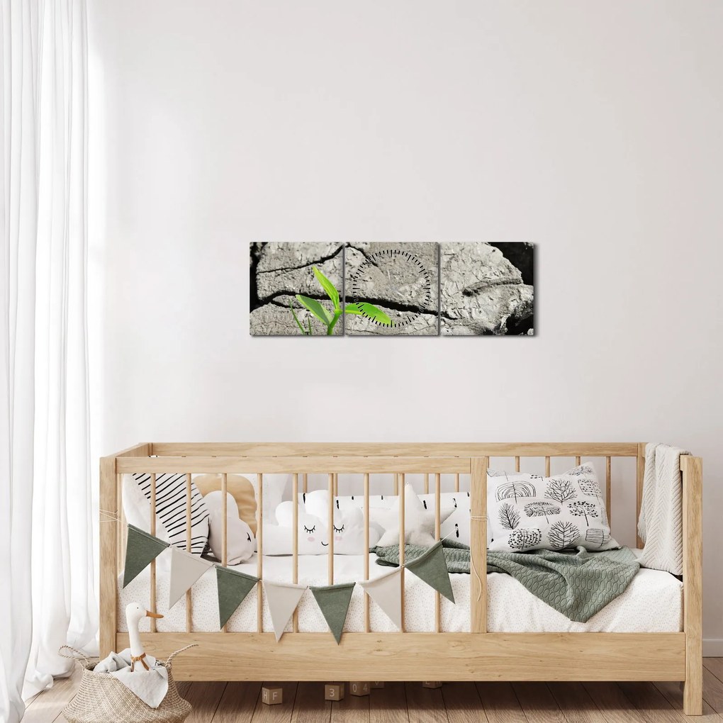 Tablou - Fisuri (cu ceas) (90x30 cm)
