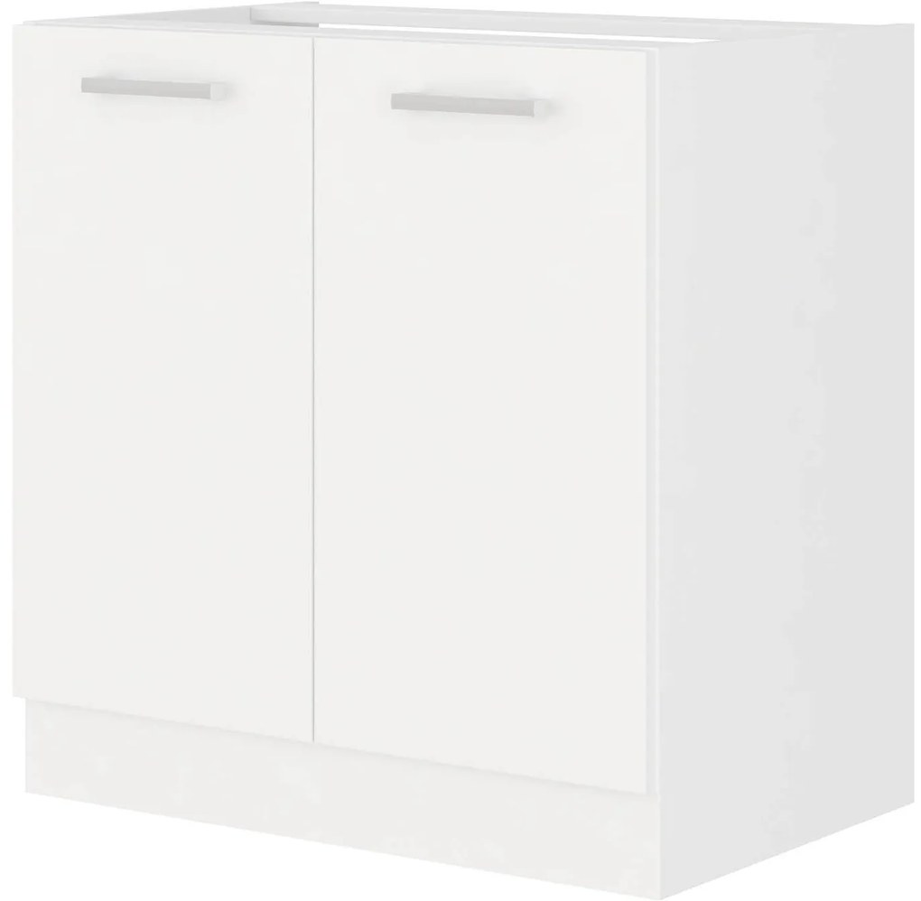 Dulap inferior de bucătărie sub chiuvetă Edris 80 ZL 2F BB (Alb). 1032822