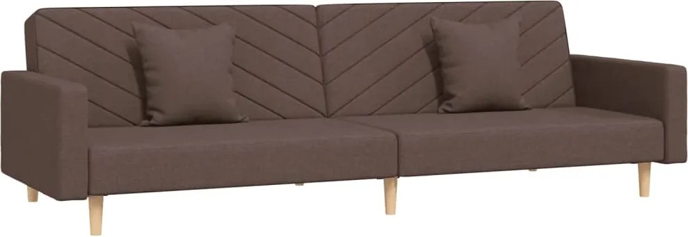 vidaXL Canapea extensibilă cu 2 locuri, 2 perne, gri taupe, textil