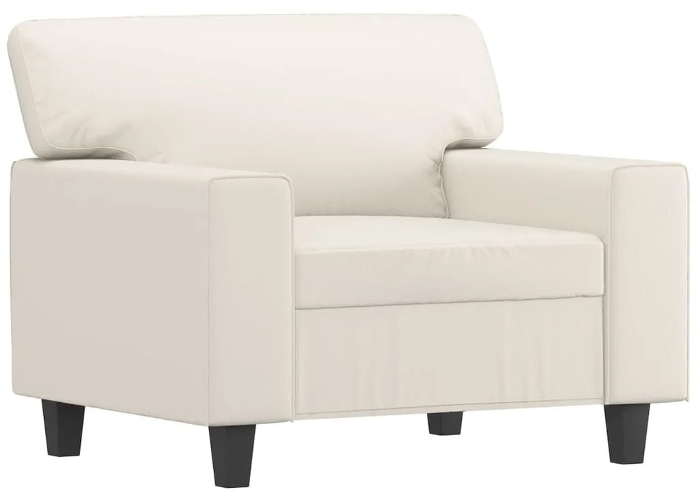 349000 vidaXL Canapea de o persoană, crem, 60 cm, piele ecologică