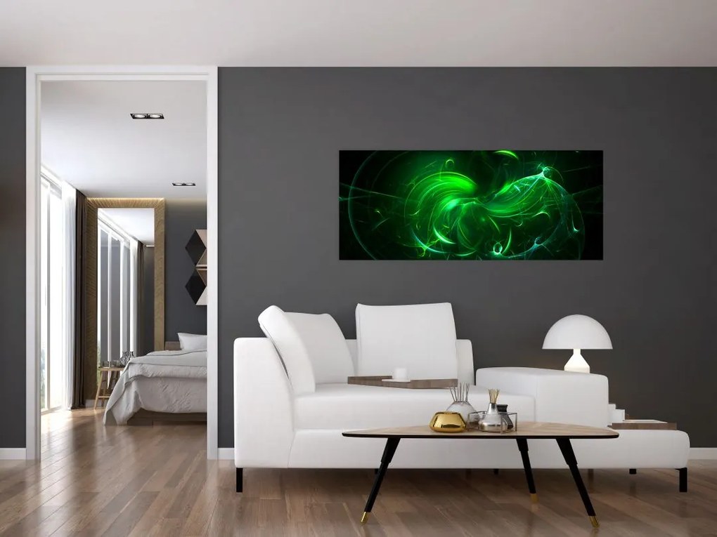 Tablou - abstracție verde (120x50 cm)