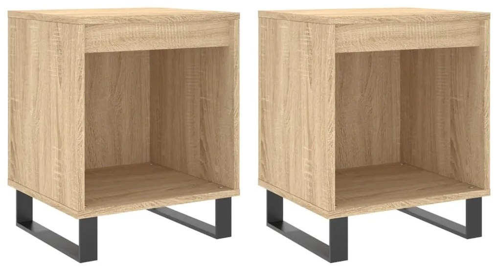 vidaXL Noptiere, 2 buc., stejar sonoma, 40x35x50 cm, lemn compozit