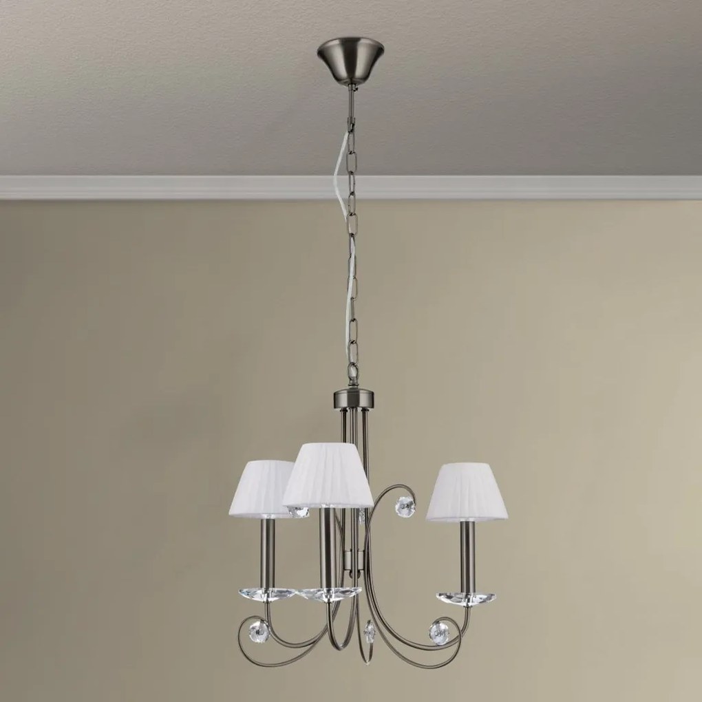 Candelabru stil clasic cu cristal K9 ARIANE 3L nickel inchis