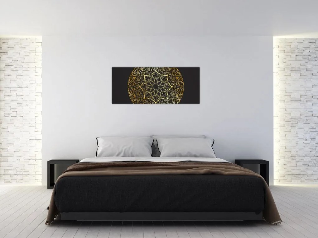 Tablou abstracției aurii (120x50 cm)
