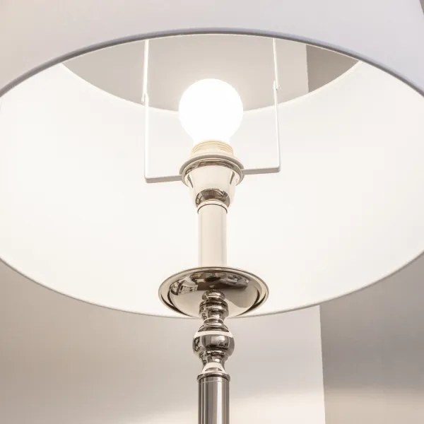 Brilagi - Lampă LED de podea CERIA, 1 x E27, 60 W, 230 V, Ø 45 cm, crom lucios/alb