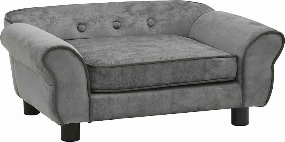 vidaXL Canapea pentru câini, gri, 72x45x30 cm, pluș