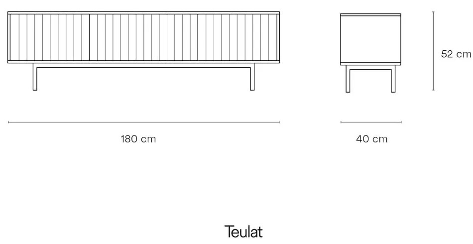 Comodă TV gri 180x52 cm Sierra – Teulat