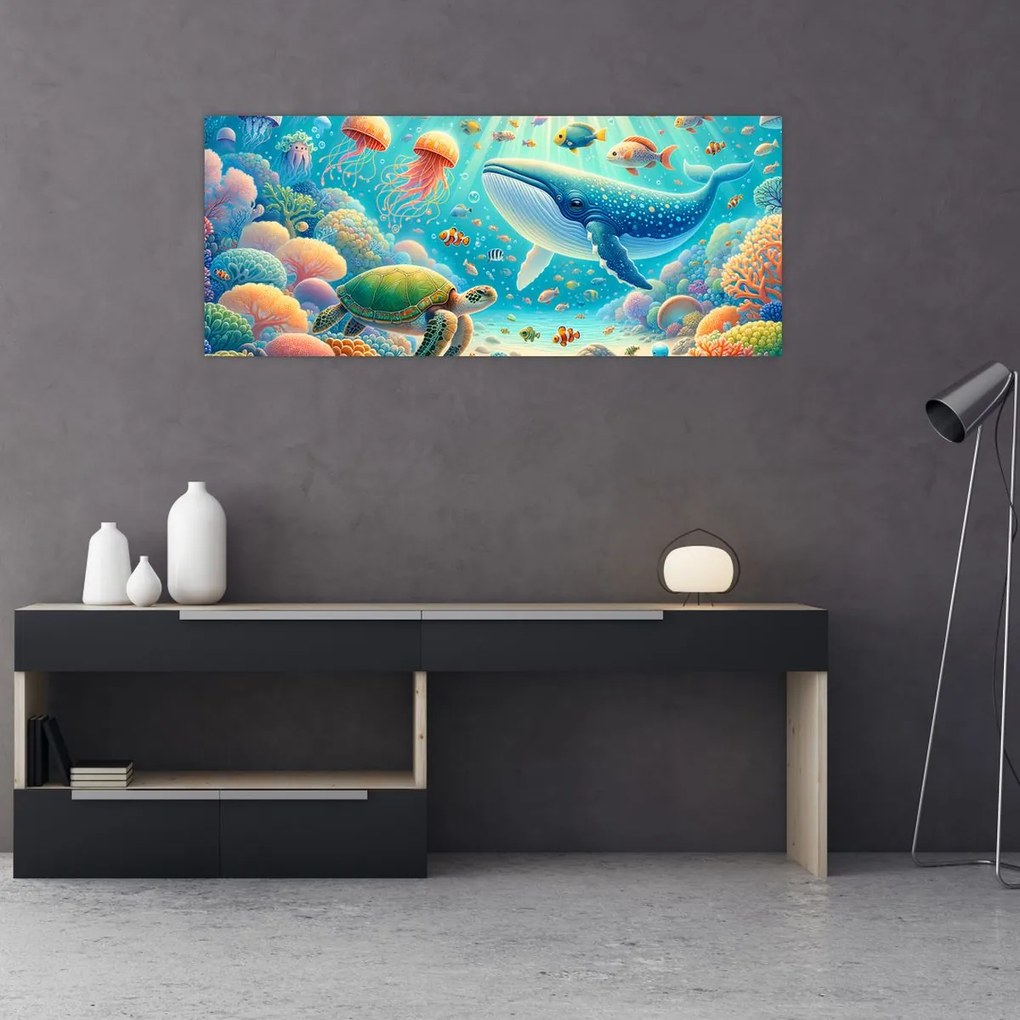 Tablou - Lumea sub apă (120x50 cm)