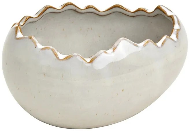 Ghiveci Egg din ceramica gri 11x6x8 cm