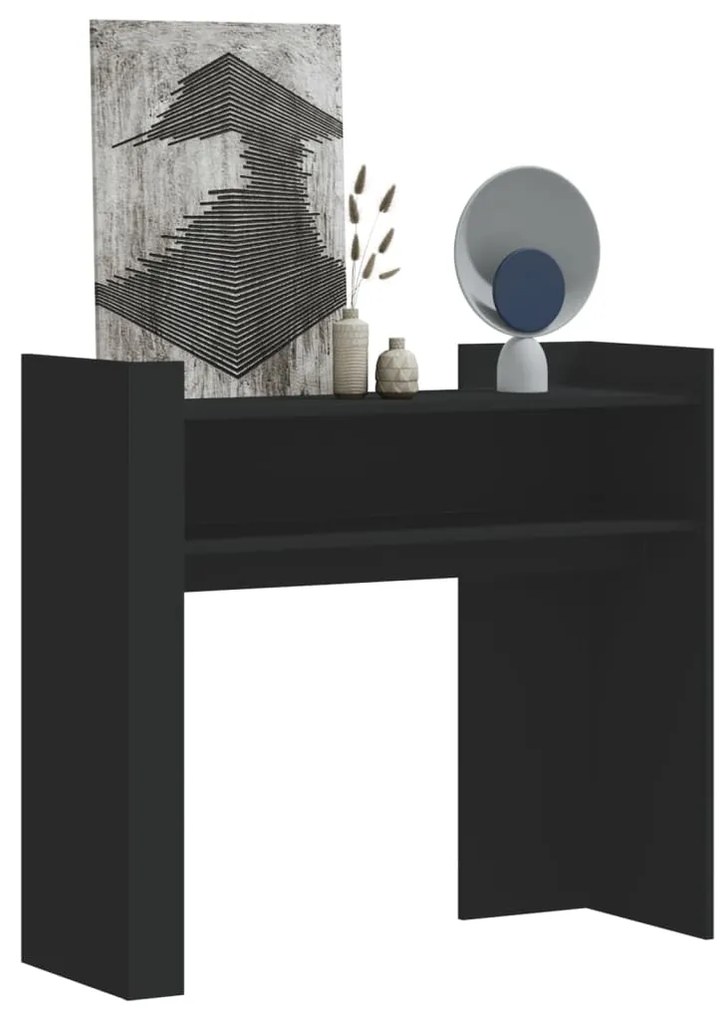 vidaXL Măsuță consolă, negru, 100x35x90 cm, lemn prelucrat