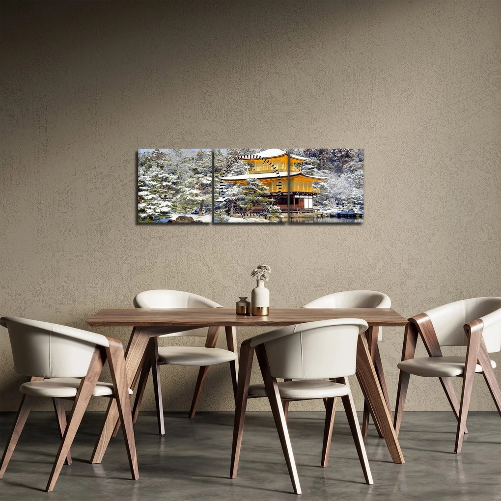 Tablou - Kinkakuji, Japonia (cu ceas) (90x30 cm)