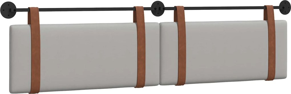 vidaXL Cap de pat suspendat Simplu Gri nori 210 x 55 x 5 cm PU antic