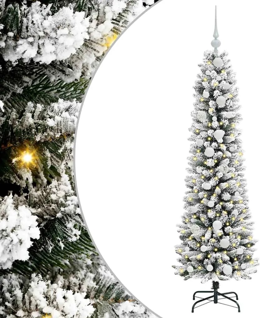 vidaXL Brad de Crăciun artificial Alb 150 cm PVC și metal și plastic