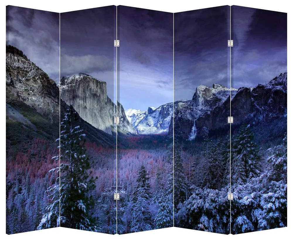 Paravan - Peisaj montan iarna (210x170 cm)