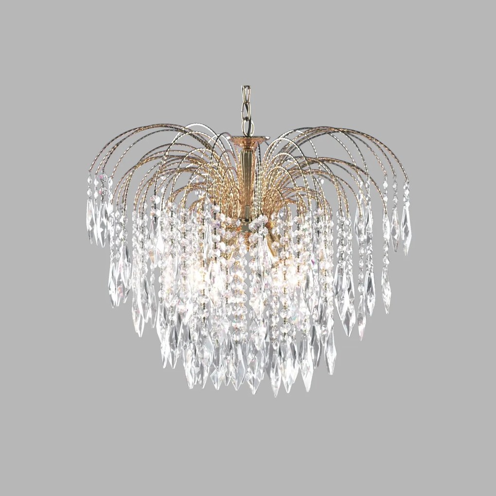 Lustra cristal suspendata design elegant Waterfall gold 5L 5175-5 SRT