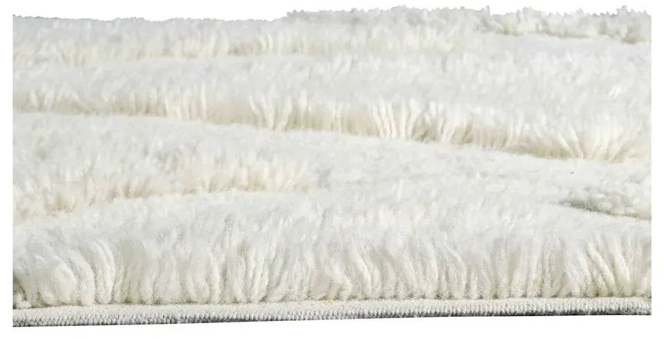 Covor tip traversă alb lavabil/țesut manual din lână 70x200 cm Enkang Ivory – Lorena Canals