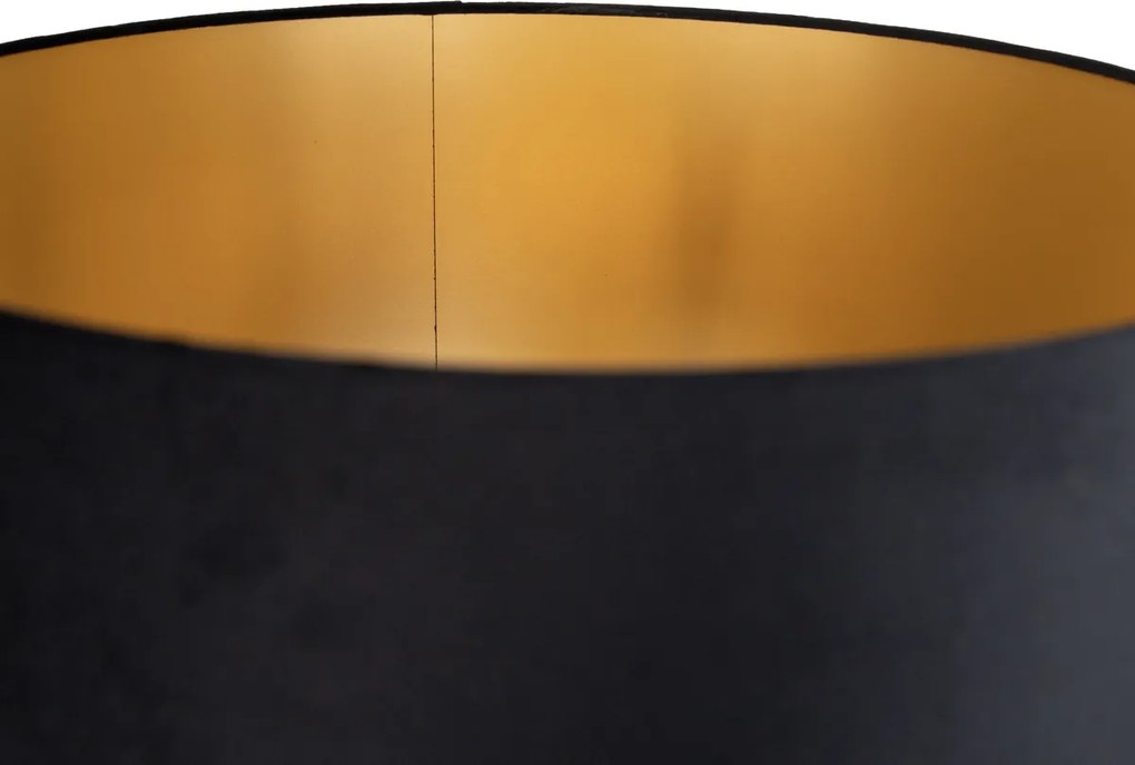 Lampă de podea aurie cu abajur negru și interior auriu 50cm - Linden