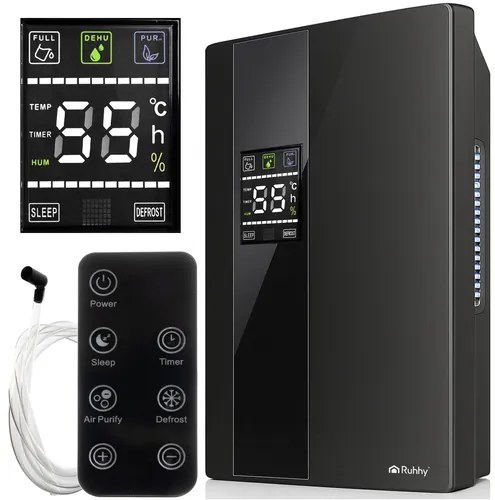 Dezumidificator silențios cu curățare UV Negru