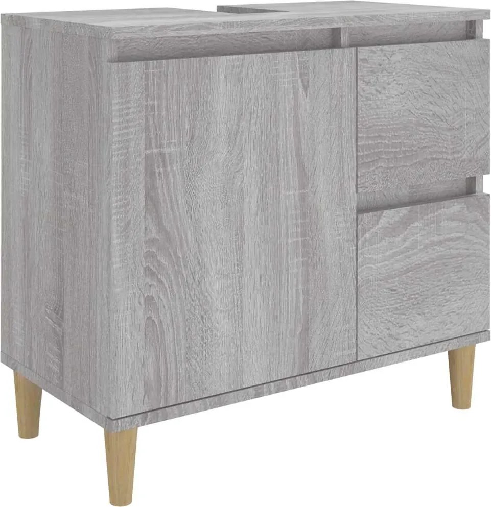 vidaXL Dulap de baie, gri sonoma, 65x33x60 cm, lemn prelucrat