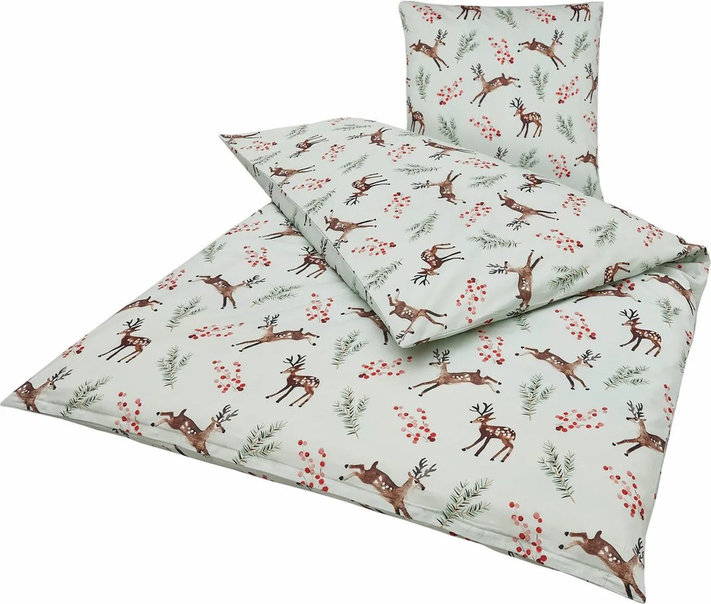 Lenjerie de pat din bumbac Renforce ROXY NOEL verde deschis Dimensiune lenjerie de pat: 80 x 80 cm | 135 x 200 cm