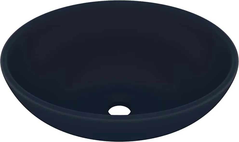 vidaXL Chiuvetă de lux, albastru mat, 40x33 cm, ceramică, formă ovală
