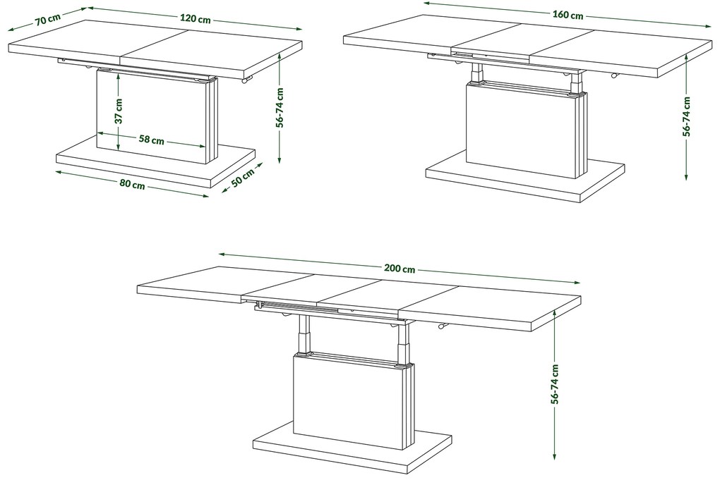 Mazzoni ASTON Nuc Elegant - MĂSUȚĂ EXTENSIBILĂ MODERNĂ MĂSUȚĂ DE CAFEA